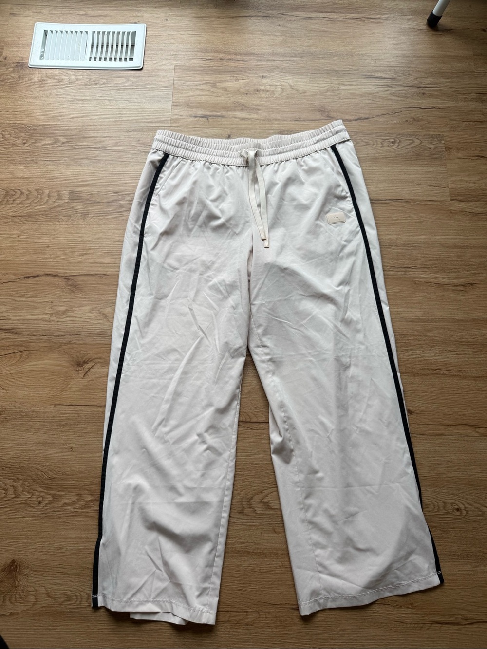 JoyLab Cream Sweatpants with Black Side Stripes